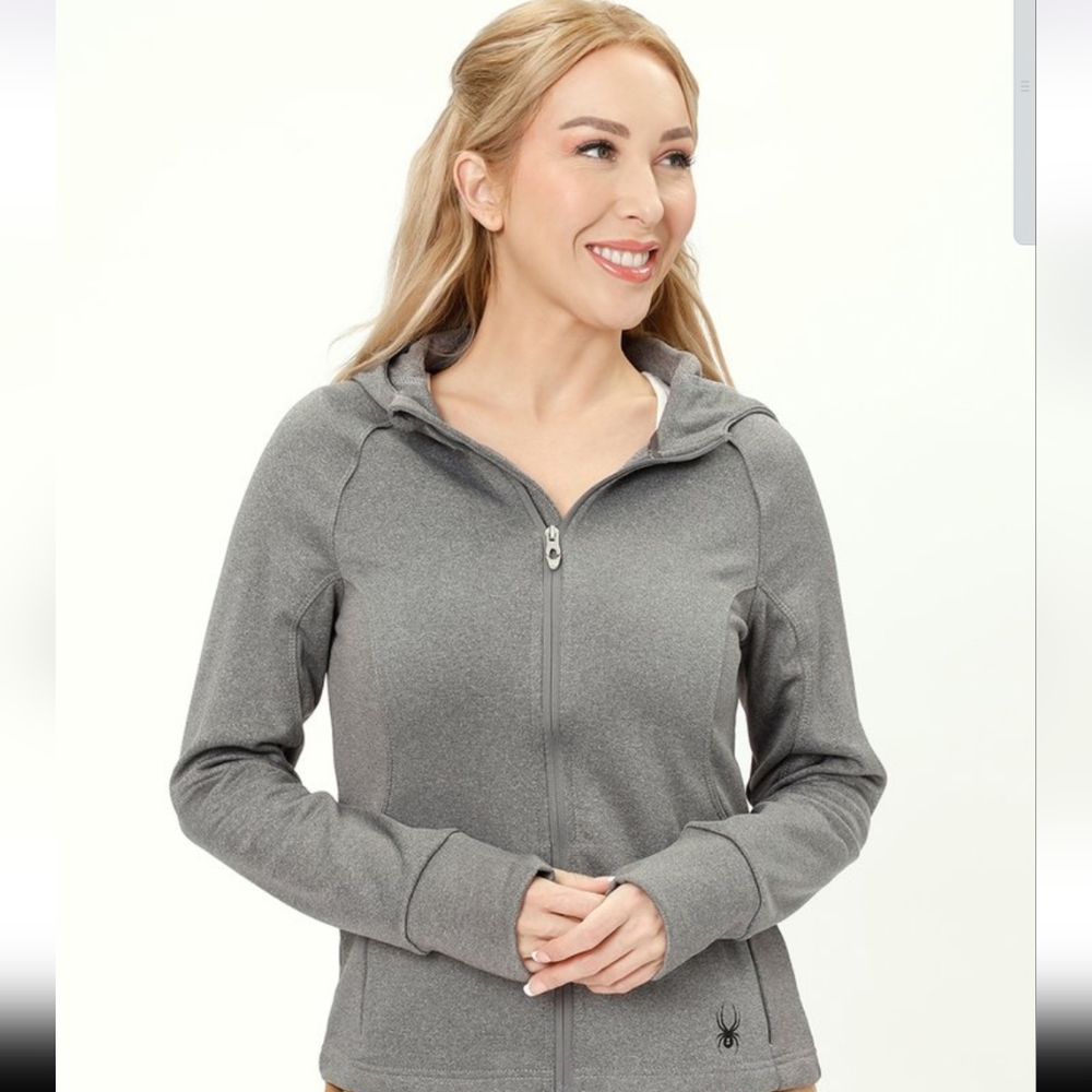 NWT Spyder Heather Gray Zip Up Hoodie